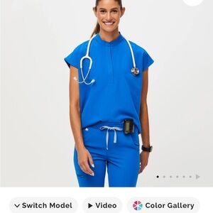 NWT Figs Rafaela Scrub Top-Royal Blue